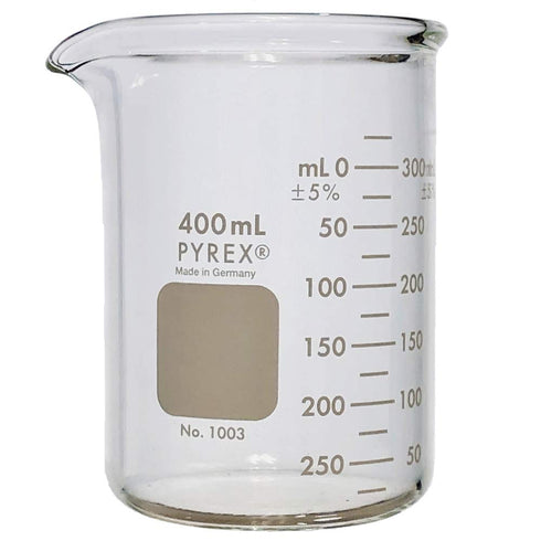 PYREX Heavy Duty Griffin 1003 400mL Beaker Double Scale Graduated; Each...